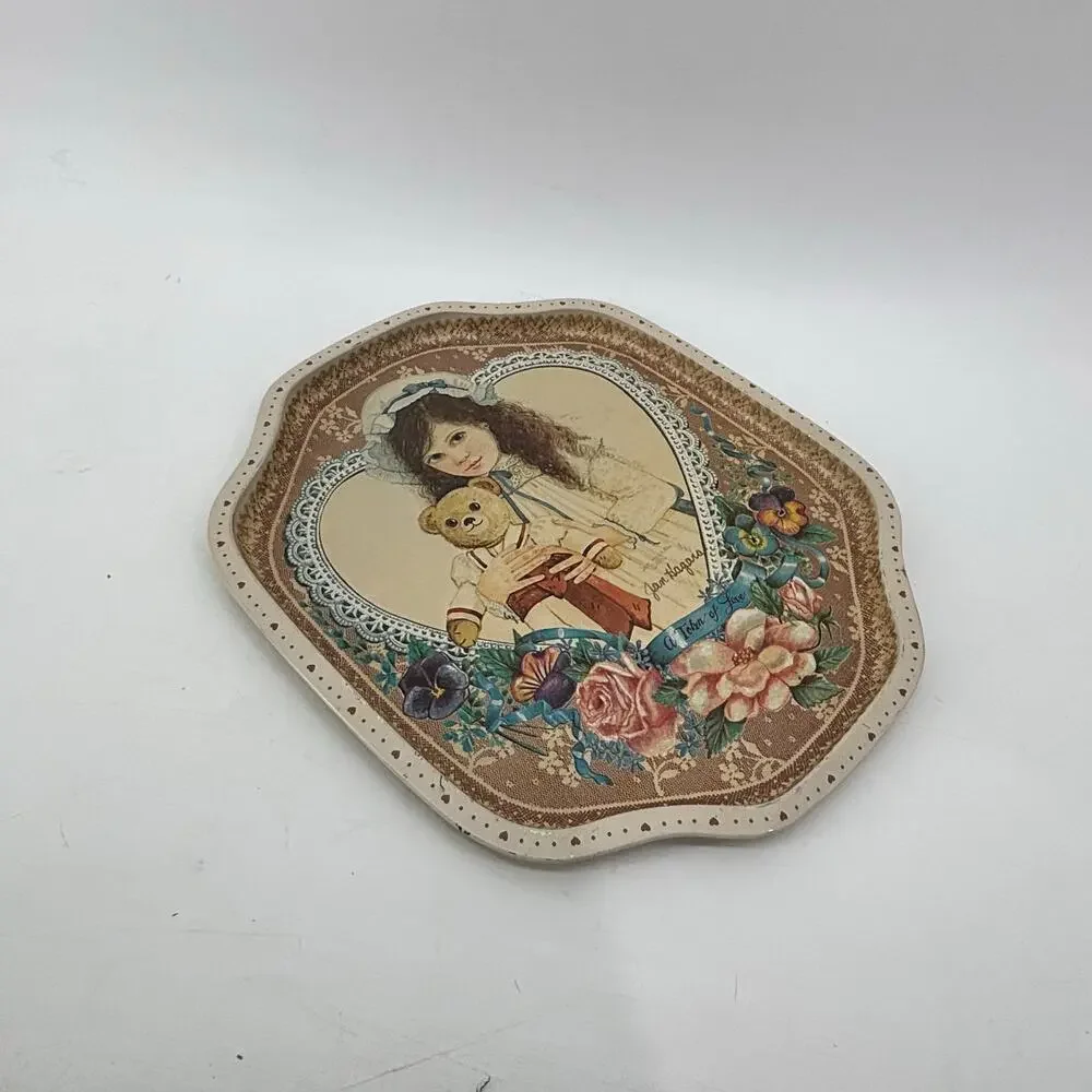 Vintage Jan Hagara “A Token of Love” Decorative Tin Tray